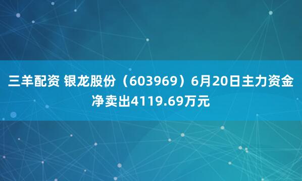 三羊配资 银龙股份（603969）6月20日主力资金净卖出4119.69万元