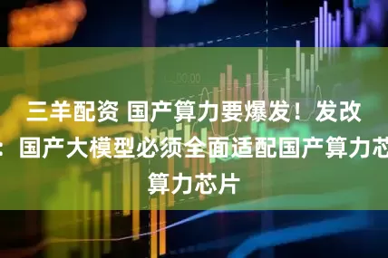 三羊配资 国产算力要爆发！发改委：国产大模型必须全面适配国产算力芯片